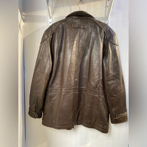 Andrew Marc Mens Leather Jacket with Multiple Pockets Size L - Picture 9 of 13